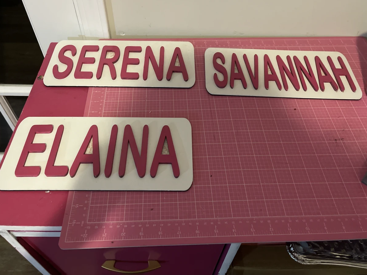Grandkids' Names Puzzle Set laser cut word puzzle idea