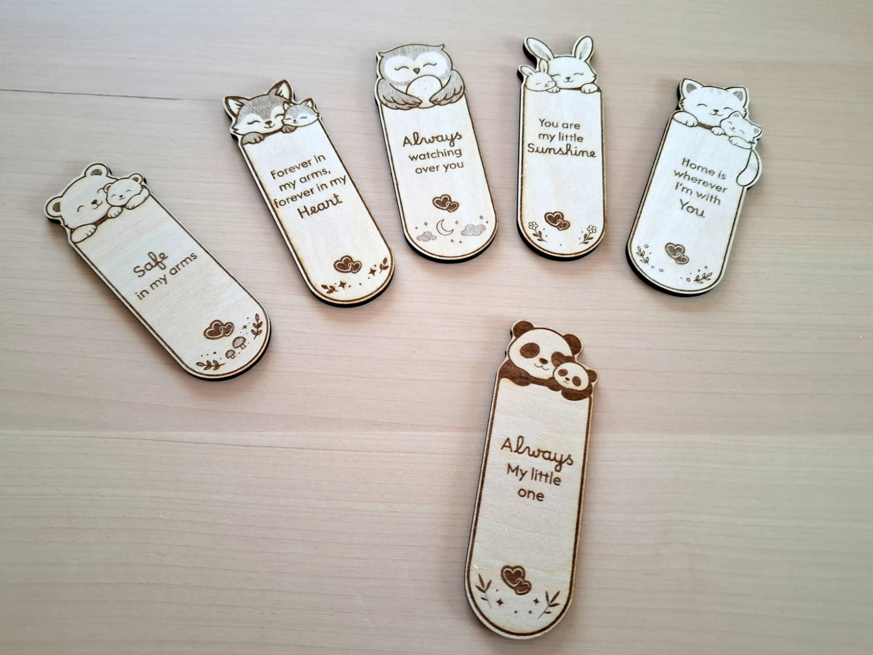 Pandas: Maternal Love Animal Bookmarks mother's day gift design