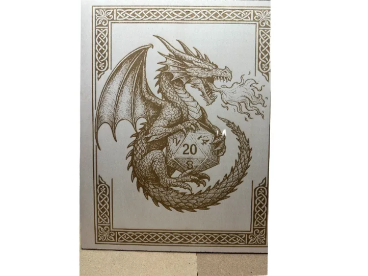 Dragon & D20 Dice Wall Art gift idea