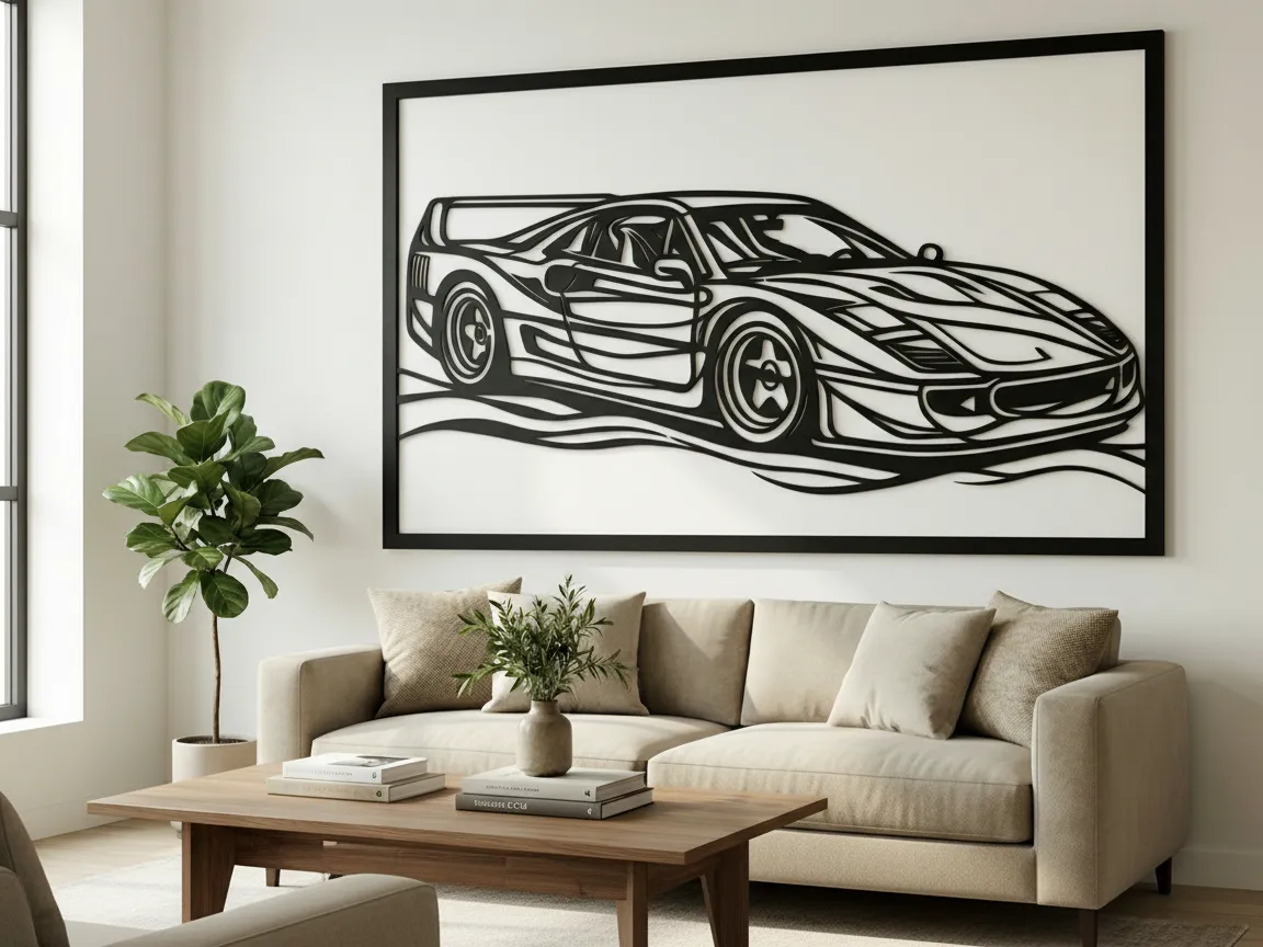 Ferrari F40 Wall Art metal wall art design