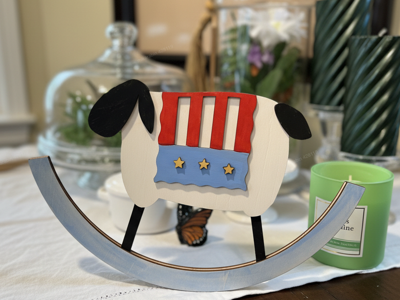 Primitive Patriotic Rocking Lamb — free patriotic laser/print project file on Atomm