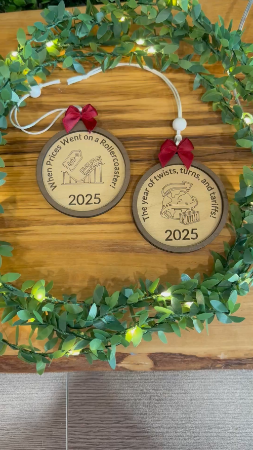 [Laser cut and engrave] 2025 Year-In-Review Ornaments – Digital File Set (2 Designs)