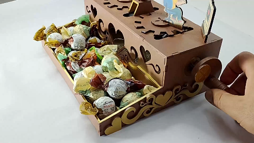 [Laser cut and engrave,Inkjet printing] Love box - Automata Candy Storage Box