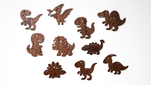 [Laser cut and engrave] Dinosaur SVG Bundle, 30 Cute Dinosaur Designs, Nursery Wall Art, Kids Room Decor, Laser Cut Files