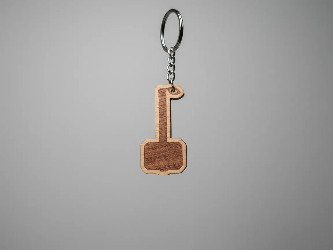 Thor hammer Mjolnir wooden keychain gift idea