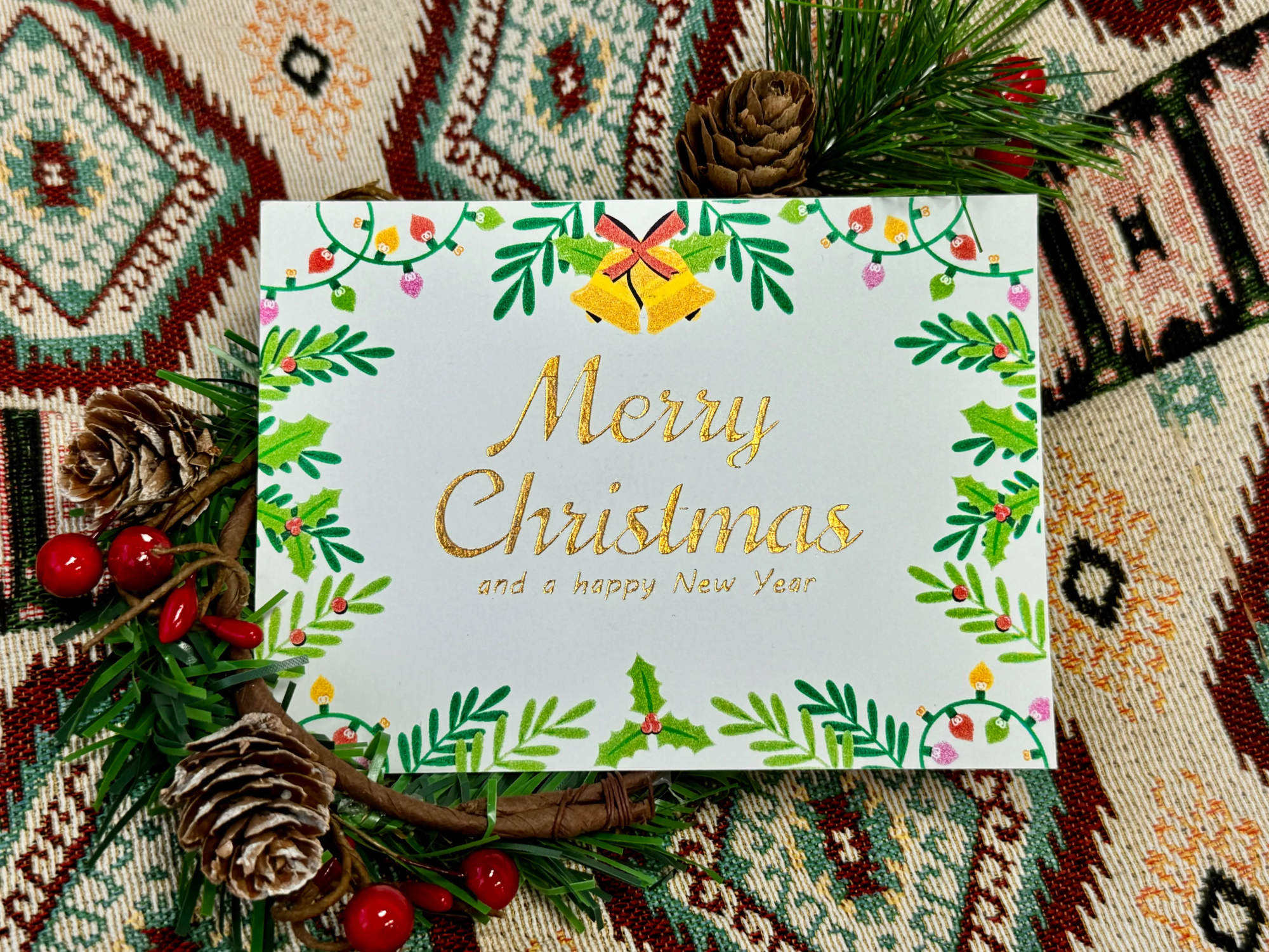 Embossed Christmas Greeting Card birthday card design