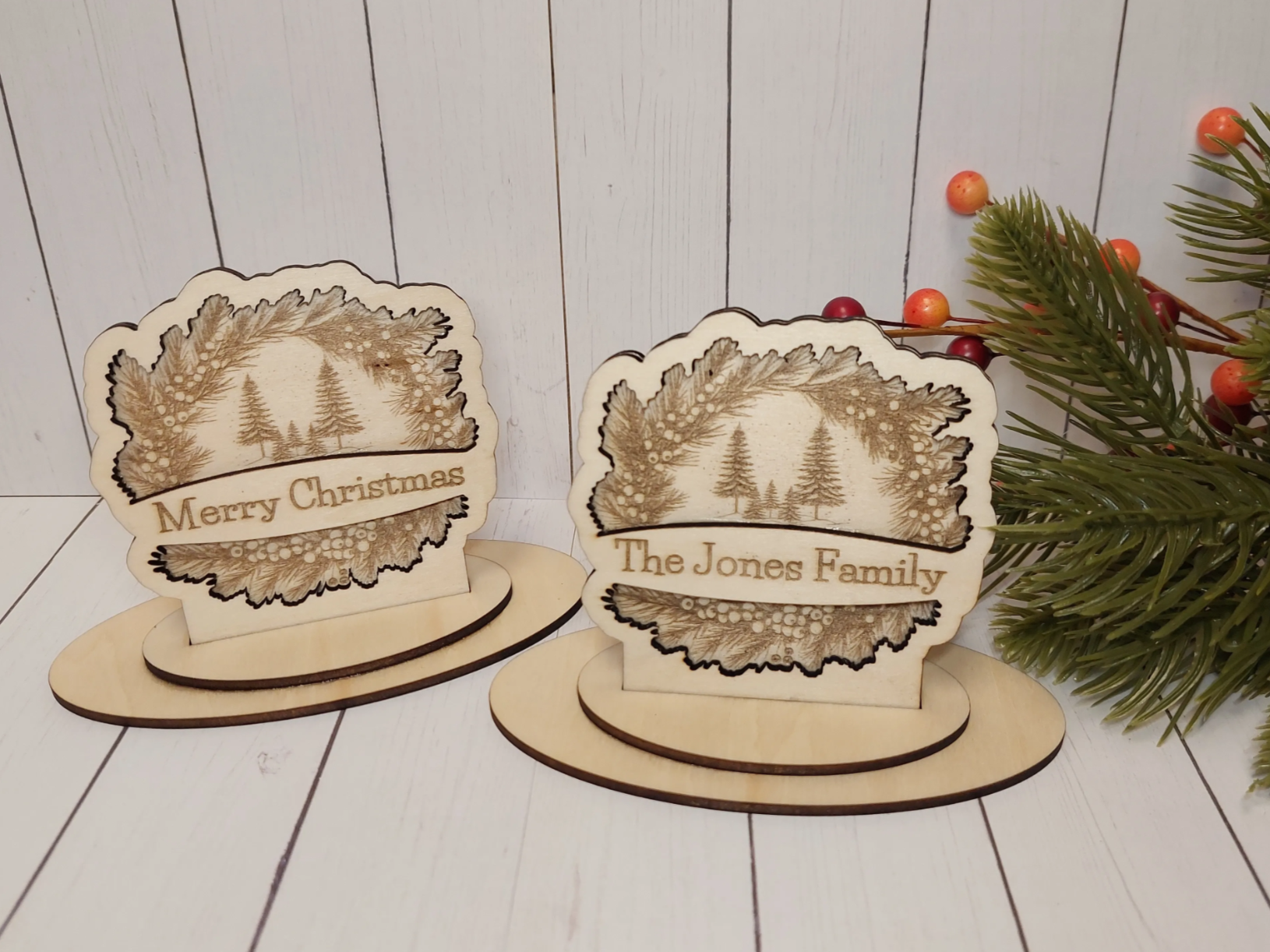 3D Wooden Christmas Decoration with Family Name or Saying christmas gift design