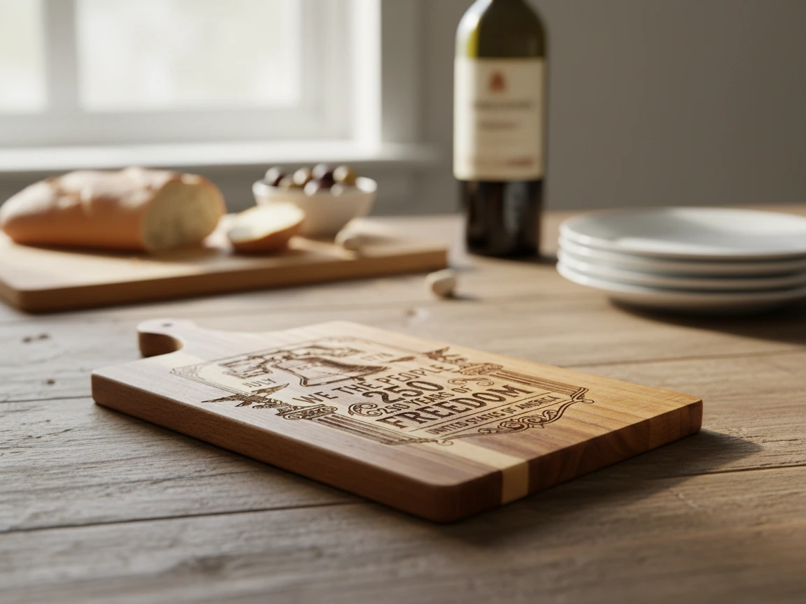 We The People 250 Years of Freedom Commemorative Serving Board cutting board design