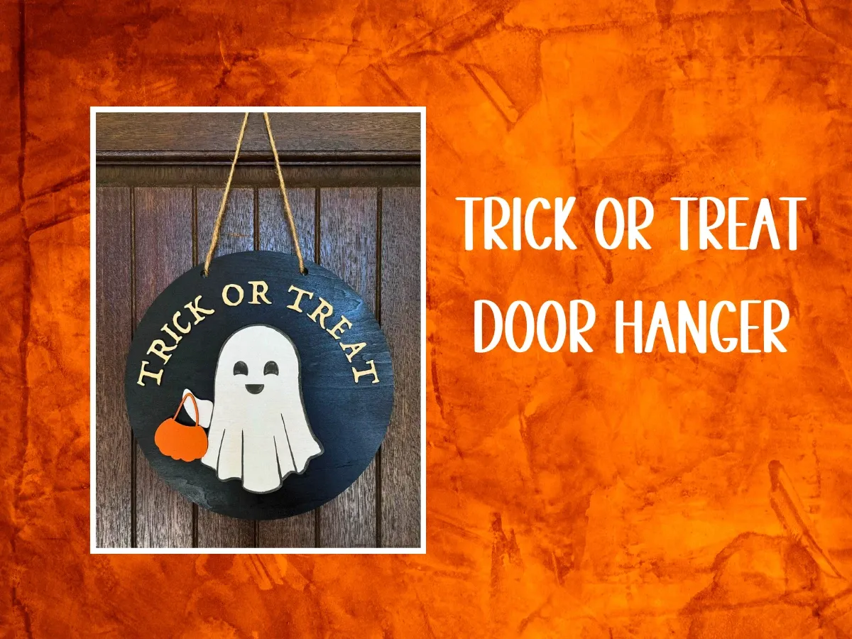 Décoration de porte Trick or Treat, décoration d'Halloween pour extérieur découpée au laser