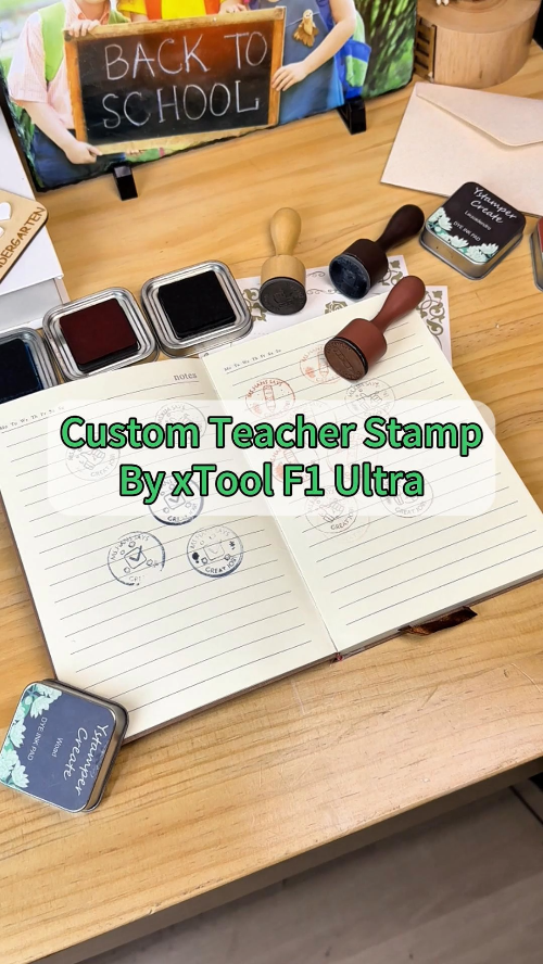[Laser cut and engrave] Teacher custom rubber stamps