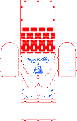 3D Gift box. Box with lid laser cut files. Happy Birthday svg. Wooden ...