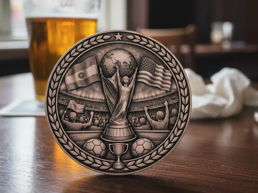 FIFA World Cup soccer keyring keychain coin coaster design