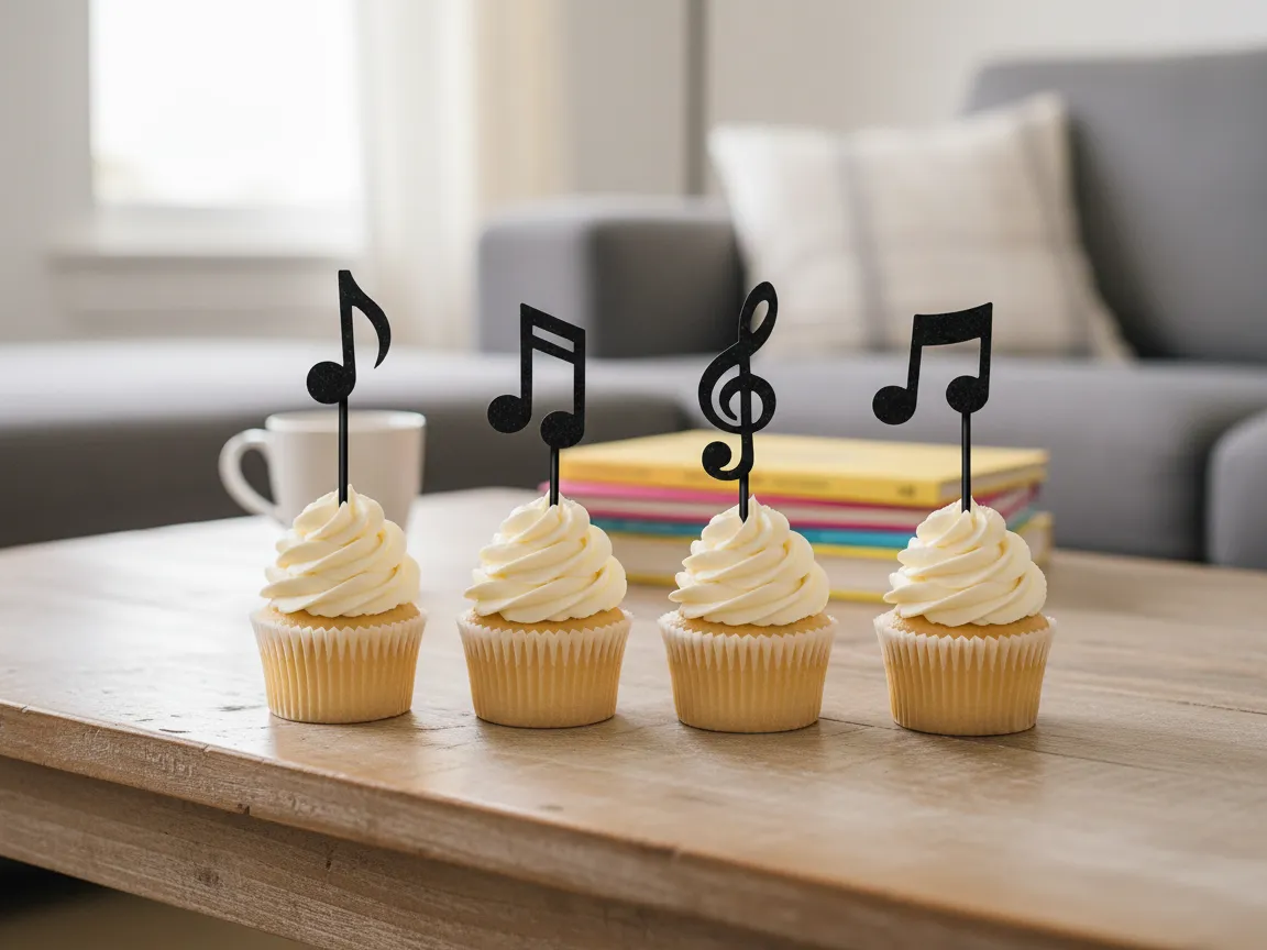 Music note treble clef cupcake topper bundle