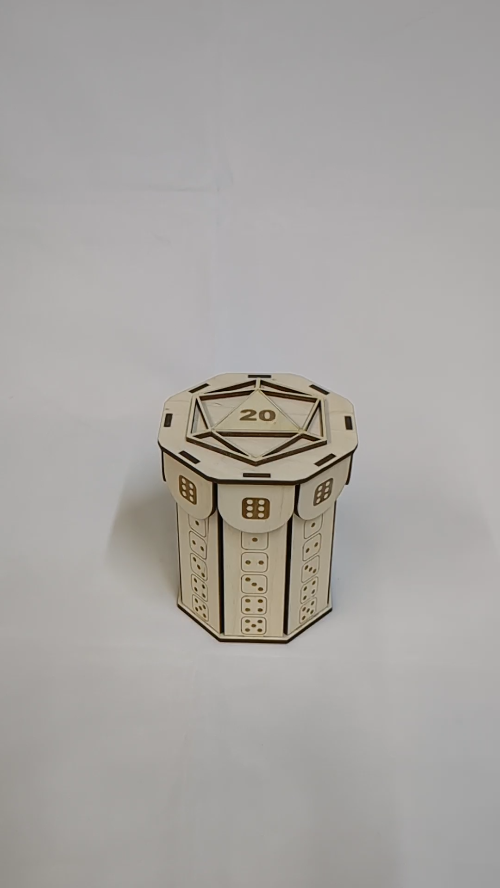 [Laser cut and engrave] Gift game toys Dice in box, set for game, laser cut design. Laser cutting project, cutting model, board game. Dice design, holiday decor, party game.