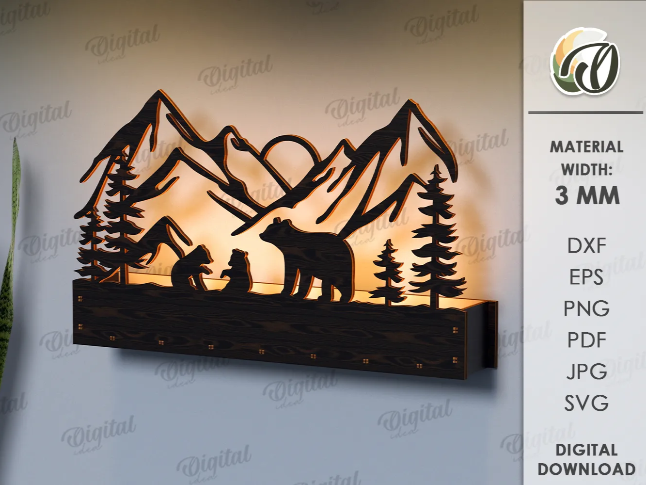 3D LED Forest Scene Lightbox gift for teens idea