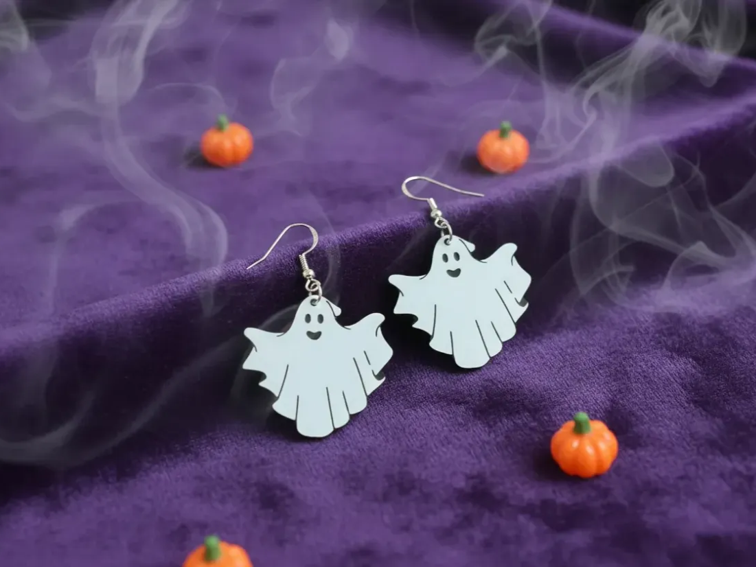 Laser Cut Halloween Ghost Earrings