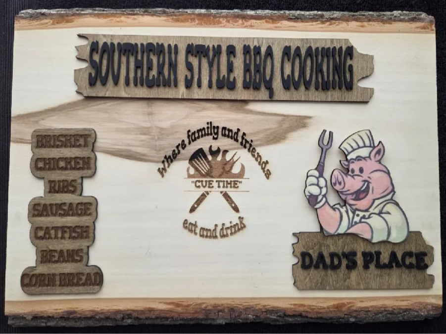 Outdoor BBQ sign laser cut summer decor design
