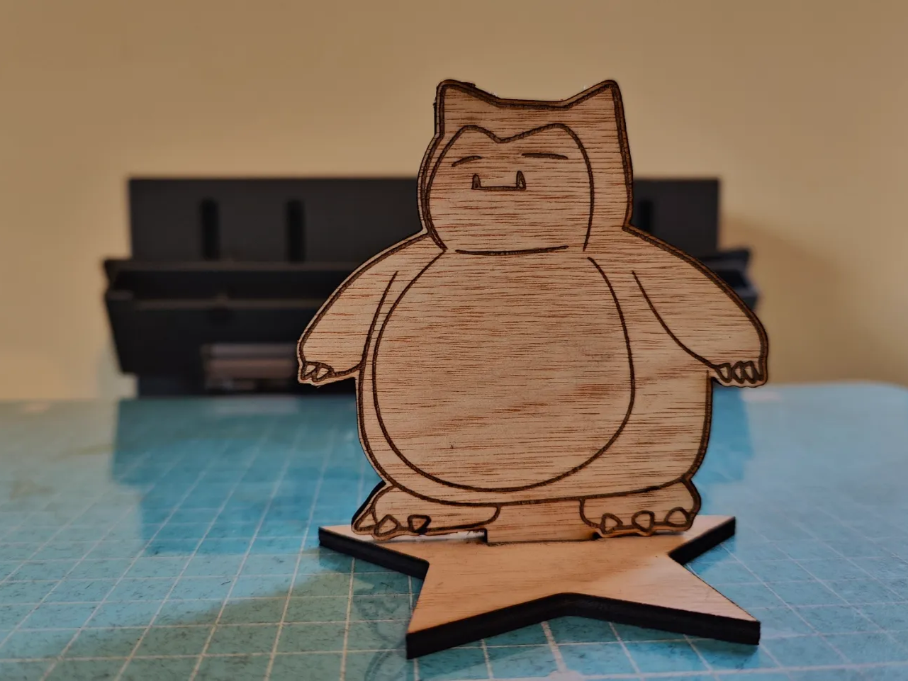 Snorlax Figure on Star Base figurine Pokemon decor idea