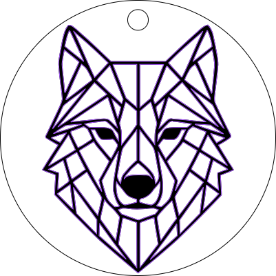 porte clé rond loup.xcs