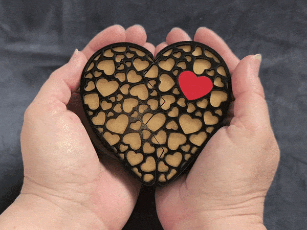 Ouvre ton coeur- Ecrin et pendentif coeur ajouré