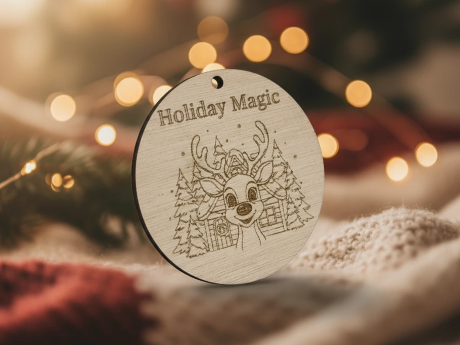 Holiday Magic Reindeer Bauble Christmas Tree Ornament