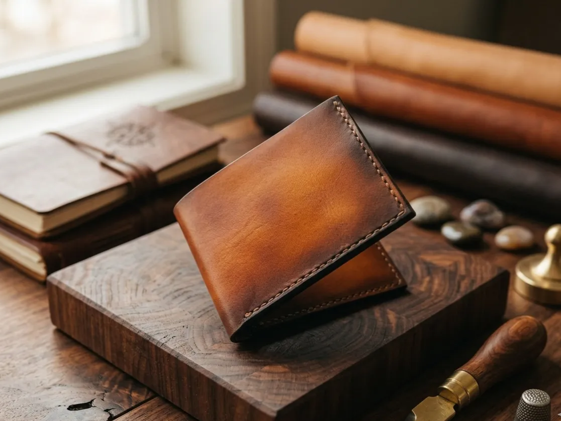 Basic Personalizable Leather Wallet gift idea