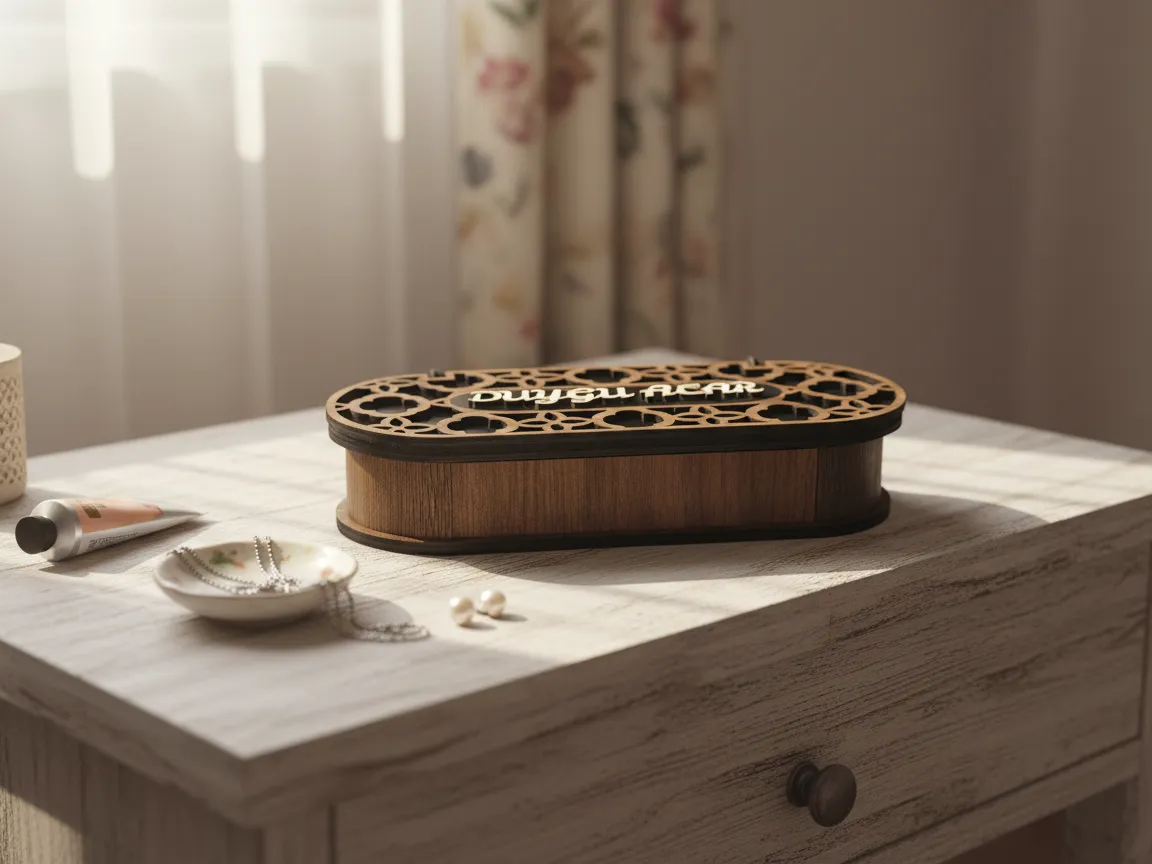 Oval Jewelry Box with Cutout Lid jewelry gift box idea