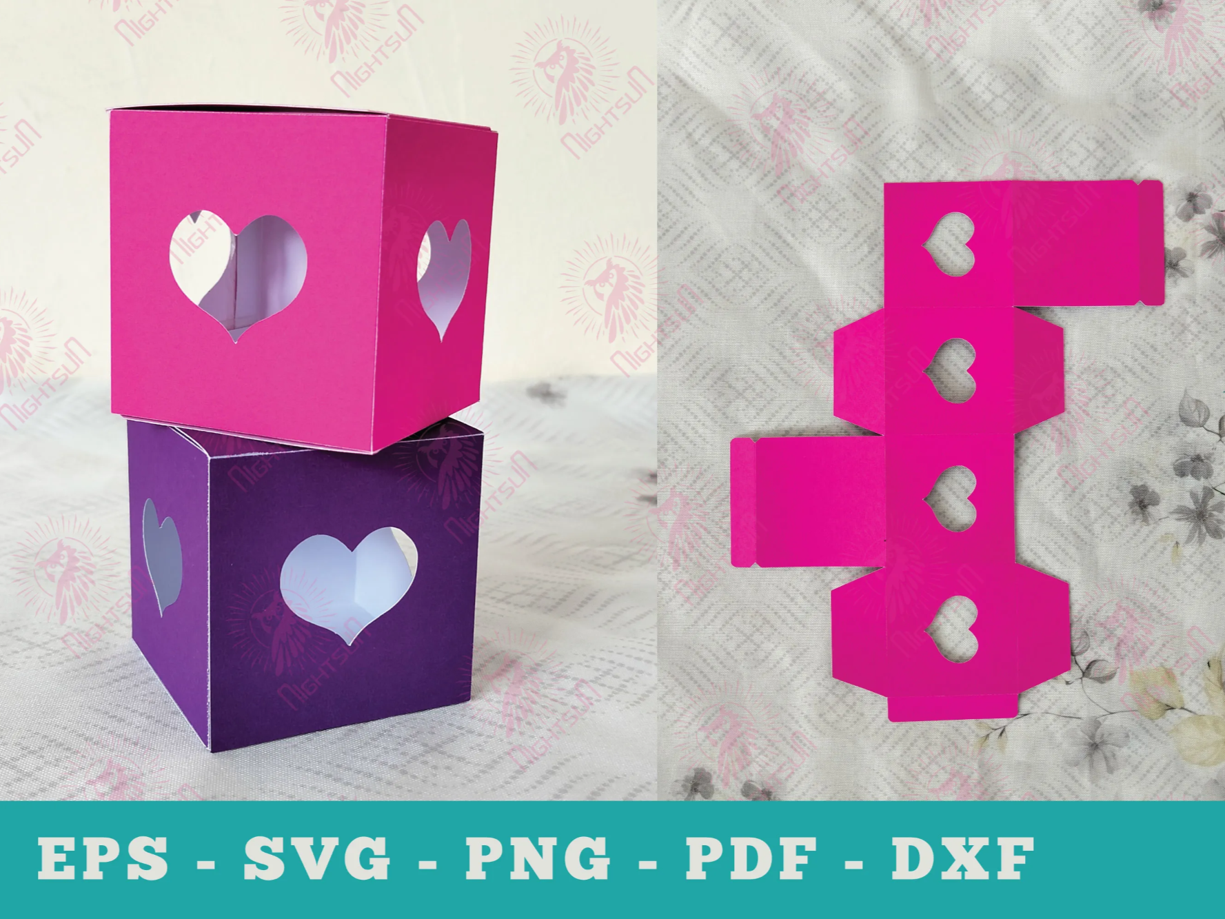 Heart Cube Papercut Box party favor design