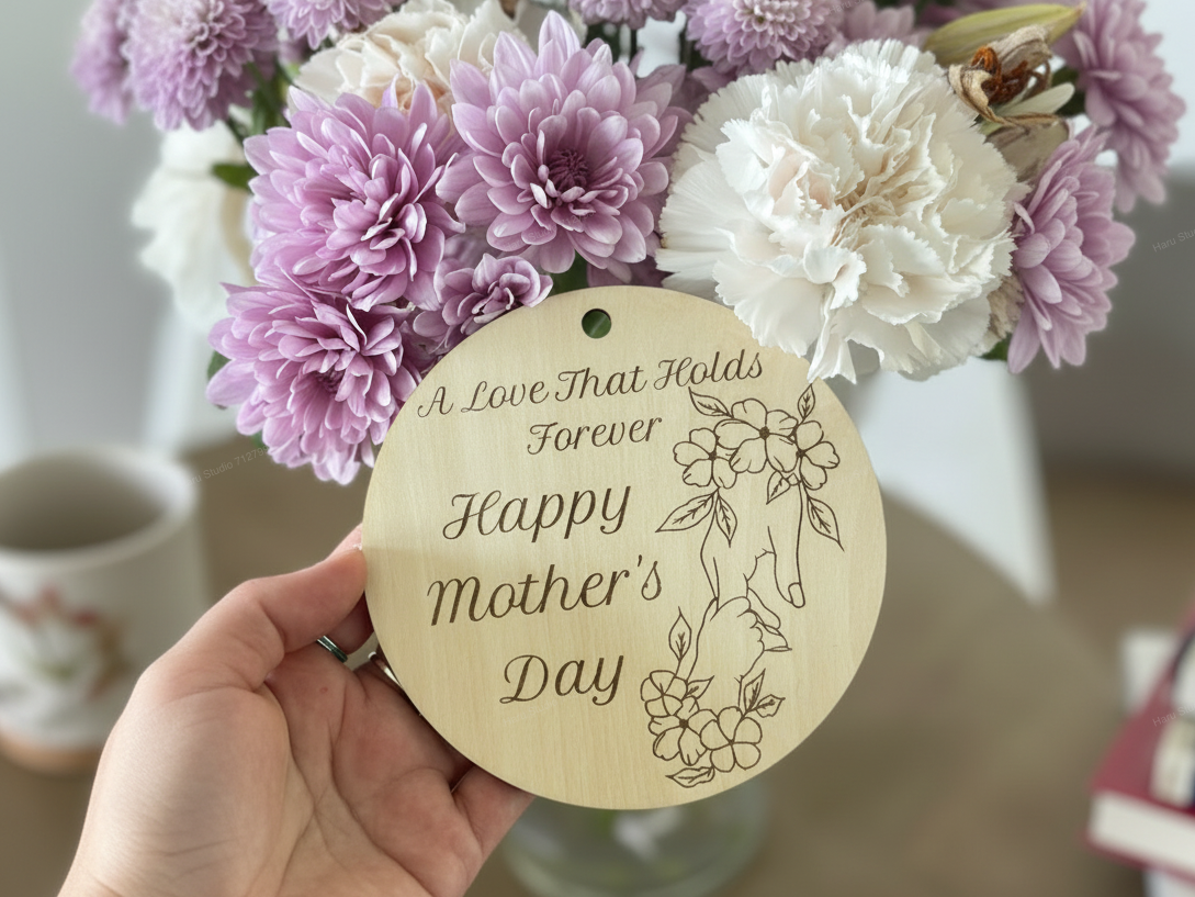 A Love That Holds Forever Mother's Day Round Wooden Keepsake | Free ...