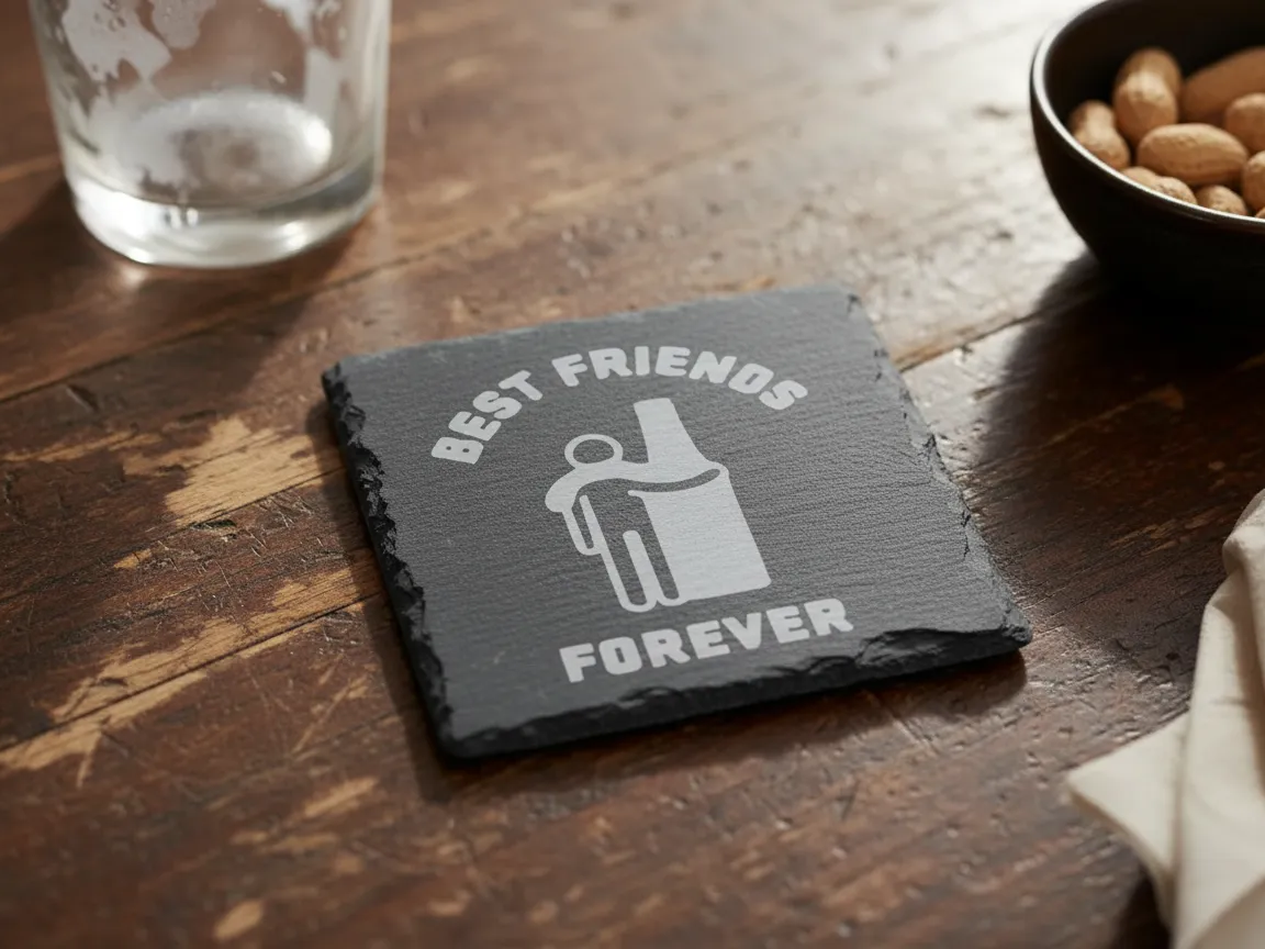 Best Friends Forever Slate Coaster gift design