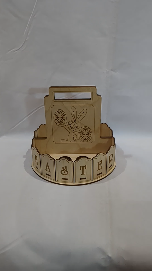 [Laser cut and engrave] Easter kitchen decor, eggs stand holder, design laser cut. Easter Bunny pattern, laser cutting template, holiday decoration. Cut model, greeting bunny