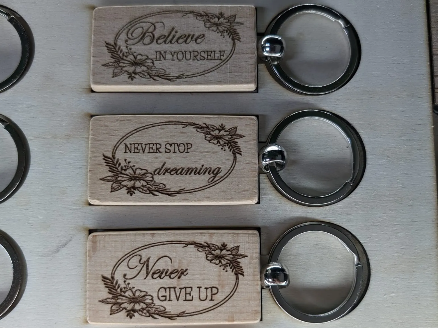 Positive Affirmation Keychain Set