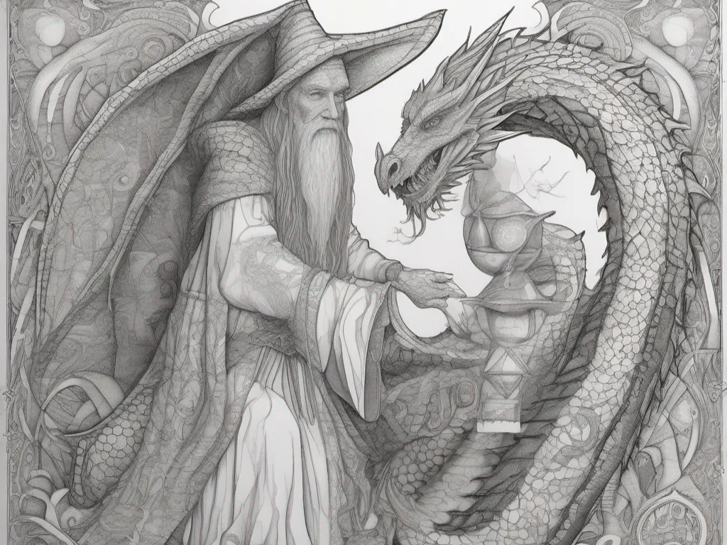 wizard and dragon cutout and engraving | Free Files - Atomm