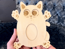 Moving Eyes Cat Chonky Kitten 3mm Plywood
