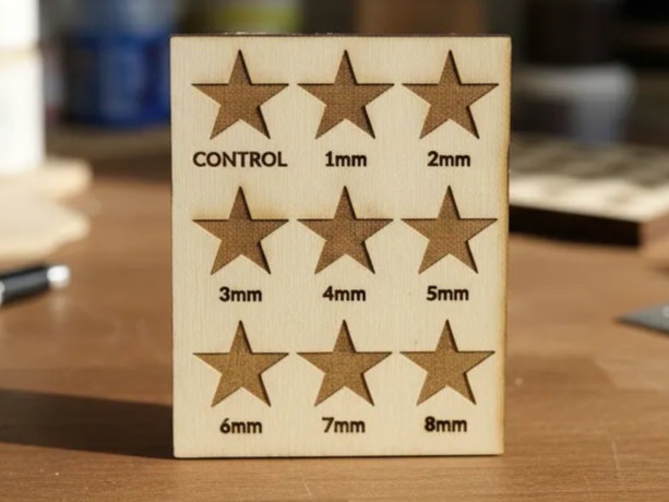 Defocus Grid Engrave Test wood sign design