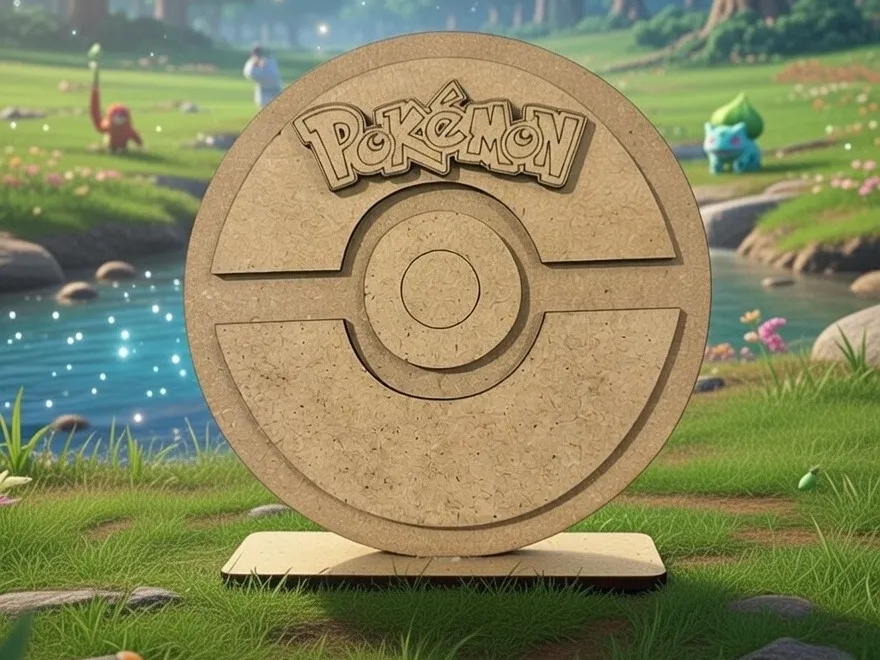 Poke Ball on Stand Decoration tabletop decor Pokemon decor idea