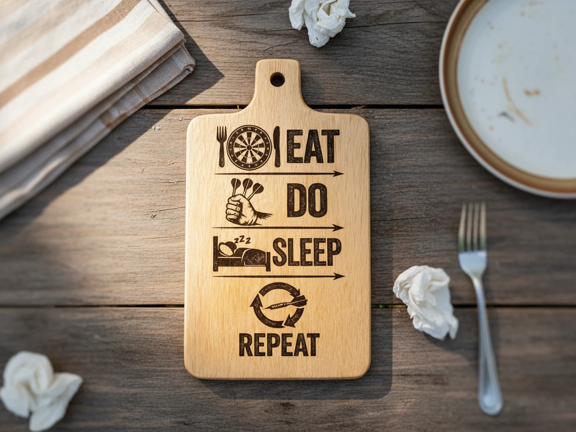 Eat Do Sleep Repeat - Cutting Board- Dart Edition | Free Files - Atomm