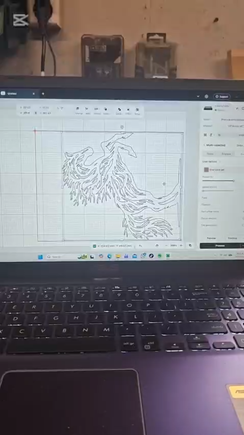 [Laser cut and engrave] Rearing Horse Wall Art with Abstract Tree Branch Mane and Tail