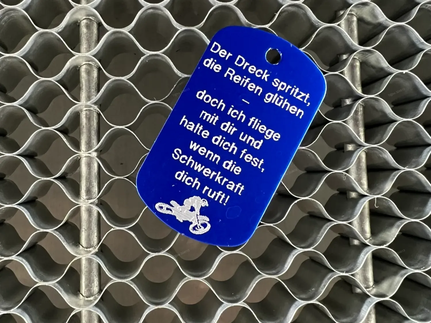 Motorcycle Tag with Message dog tag pendant design