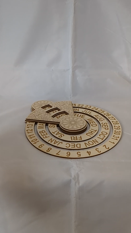 [Laser cut and engrave] Wall Calendar Perpetual Laser Cut SVG DXF Design, Laser Cutting Vector Template