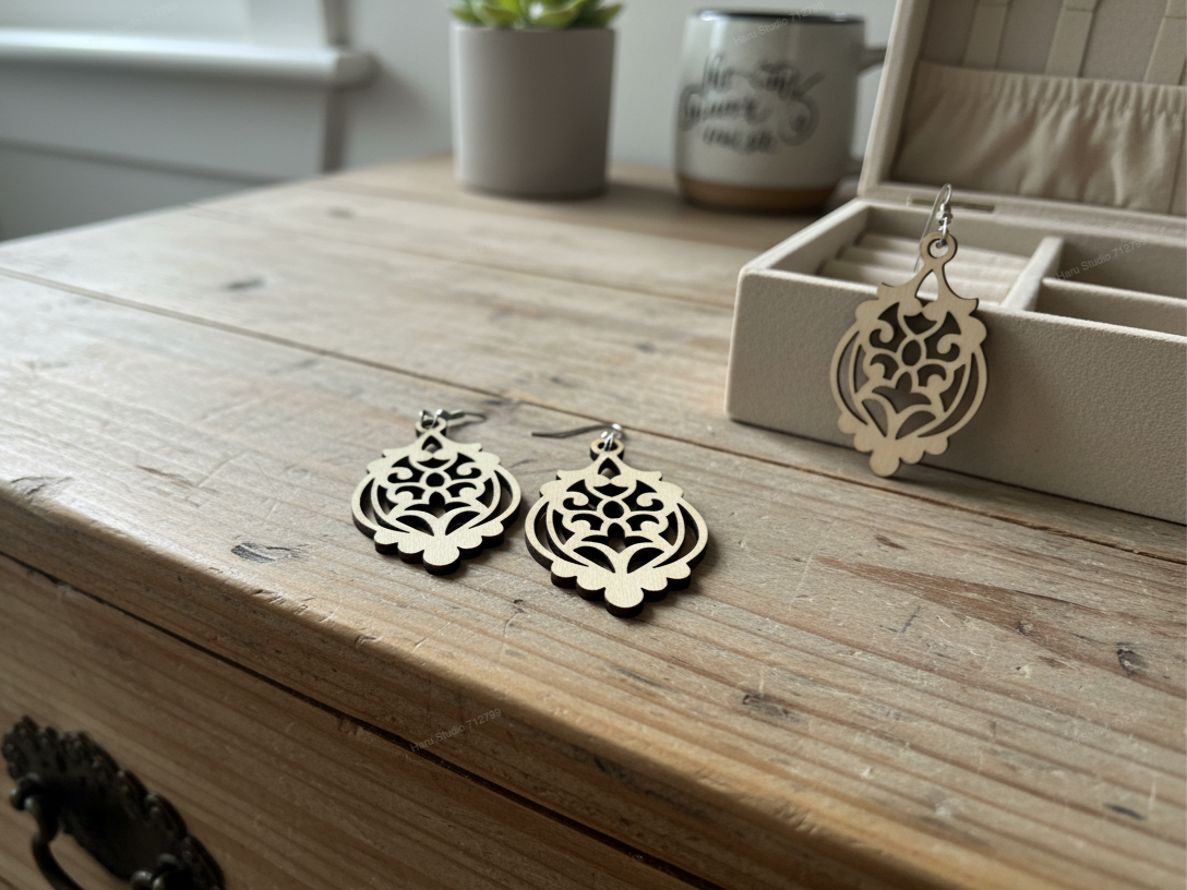 Filigree Pattern Drop Earrings | Free Files - Atomm