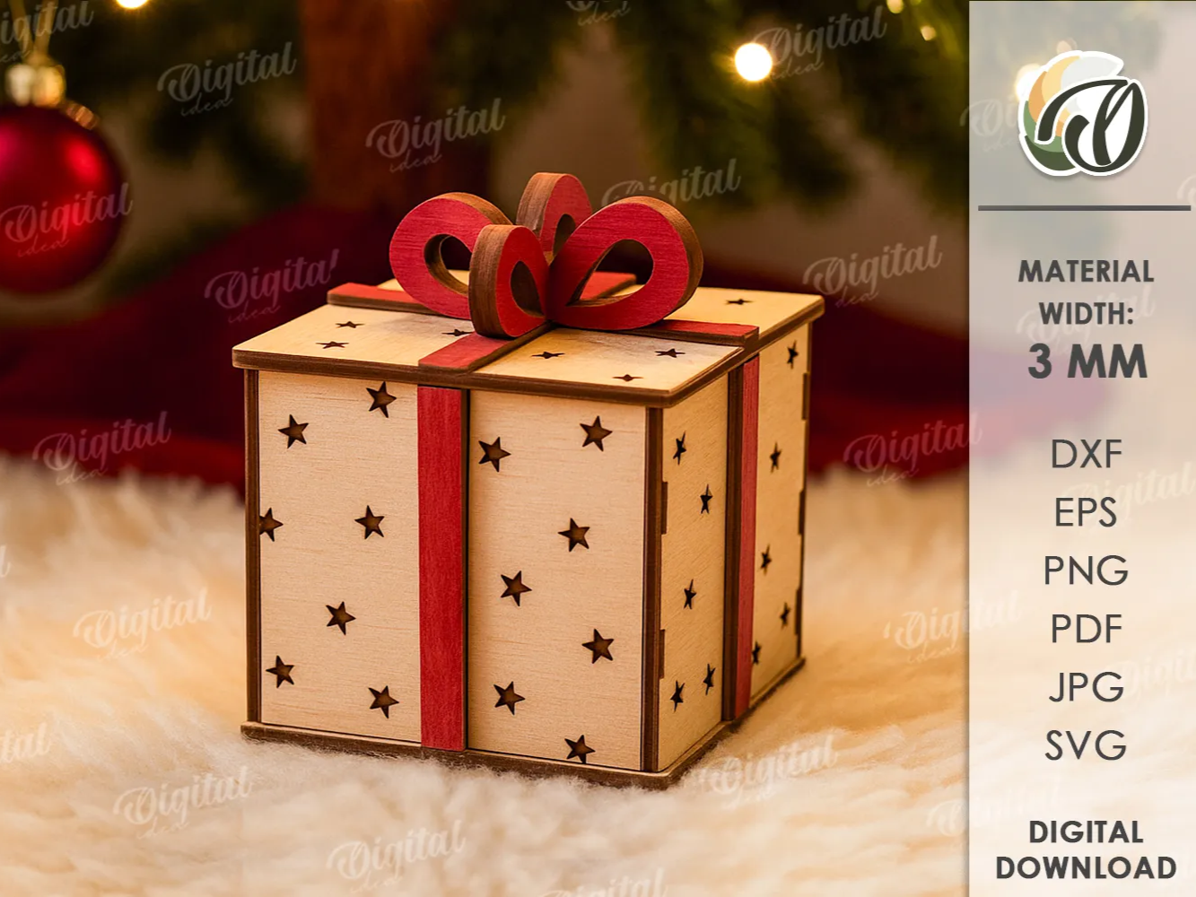 3D Christmas Gift Box gift box design