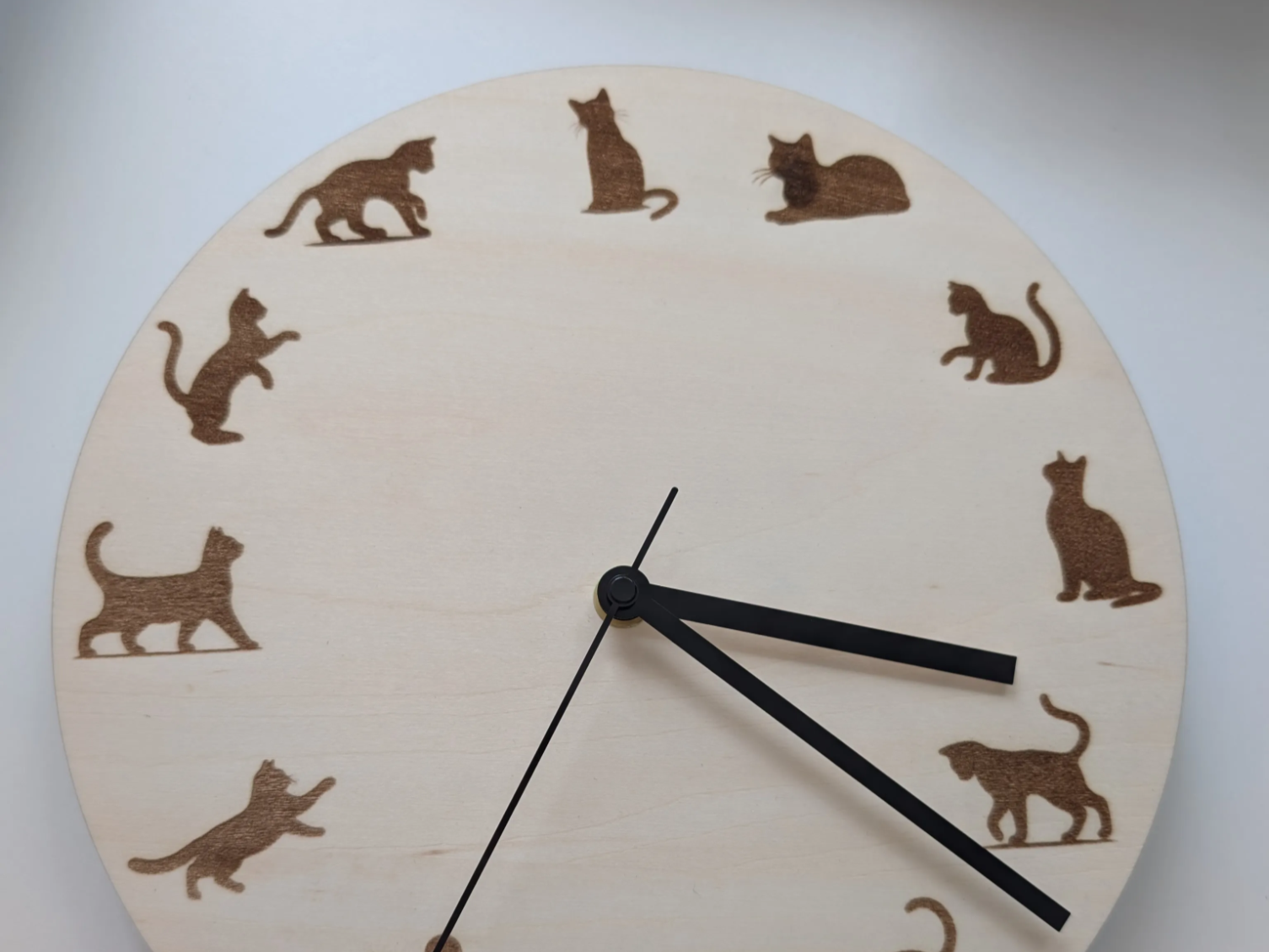 Wooden Cat Design Wall Clock wall clock design