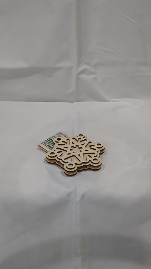 [Laser cut and engrave] Christmas Snowflake Money Box Laser Cut Template, Pattern Gift Cash Holder, Laser Cutting Model