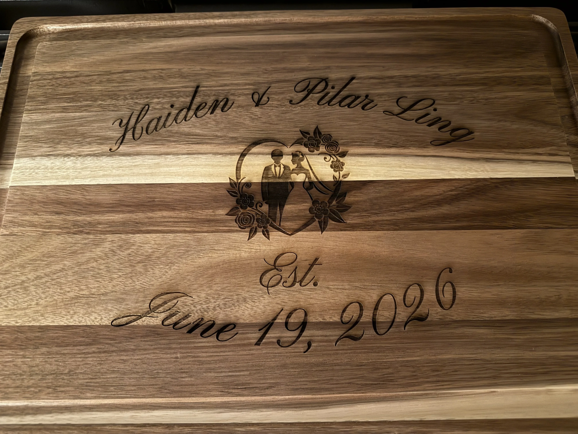 "Wedding Gift for a Friend" Cutting Board wedding gift design