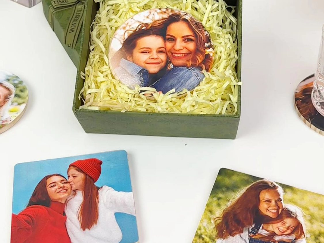 Custom Photo Coasters Gift Set personalized photo gift design