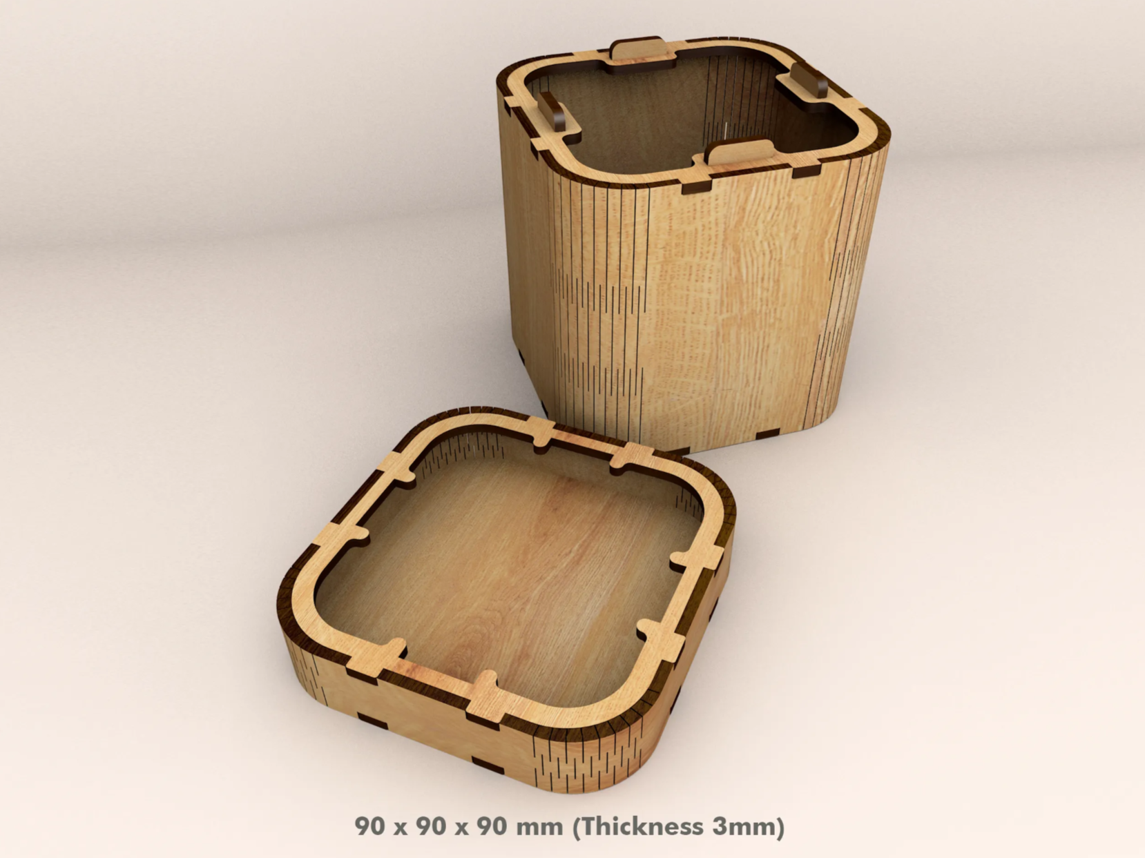 Plain wooden storage box