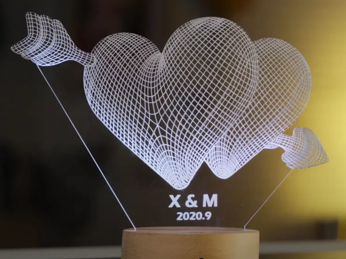 Lampe de nuit LED pour la Saint-Valentin idée de cadeau d'anniversaire pour sa femme