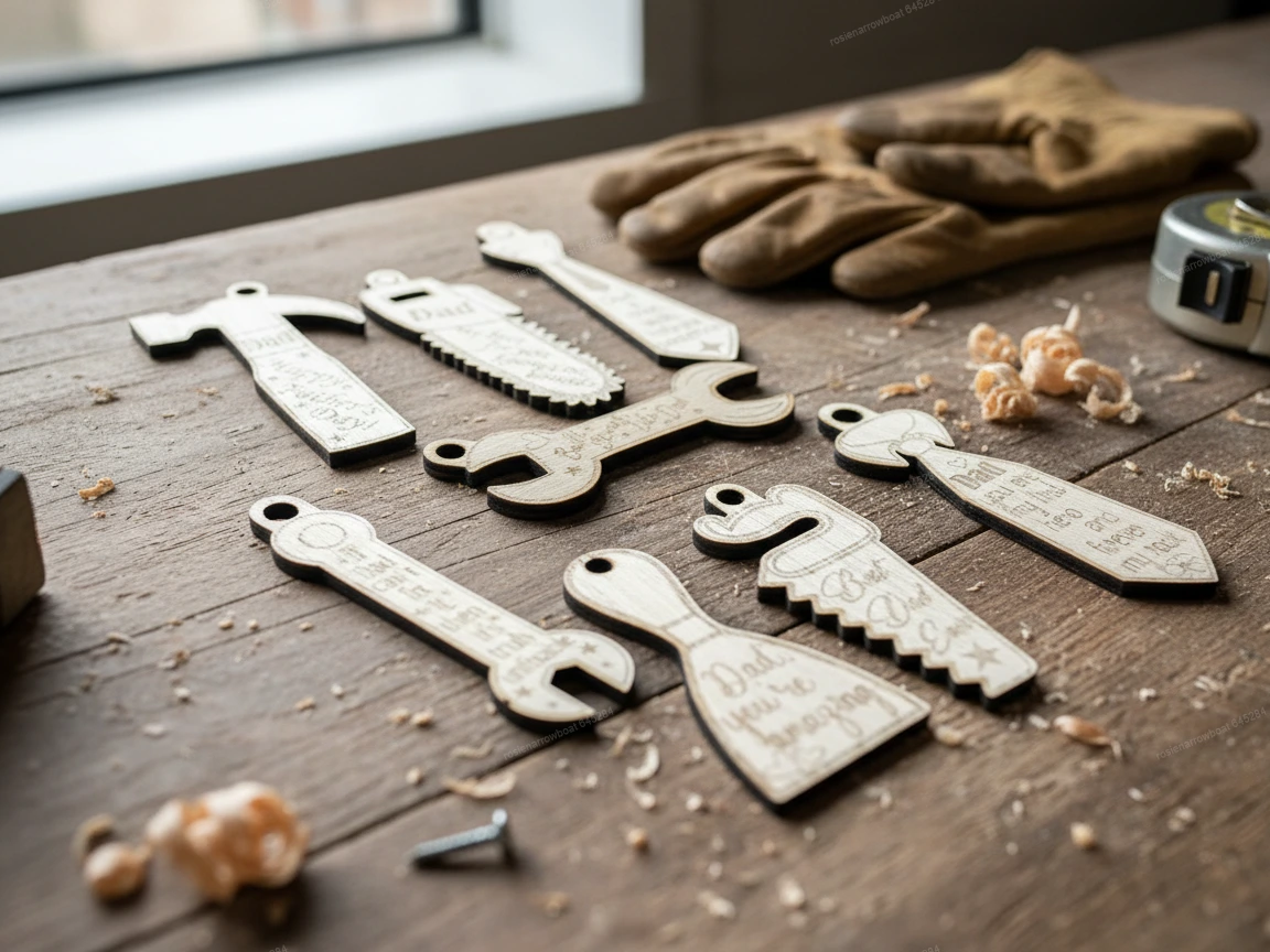 Father's Day Tool-Shaped Wooden Bookmarks bookmark design