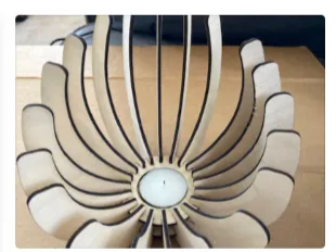 Laser Cut Wooden Flower Shaped Candle Holder with Tea Light wooden flower design